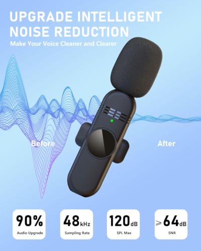 4 Mini Wireless Lavalier Mic for iPhone Android Phone Pad Computer