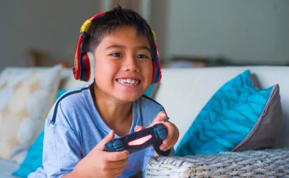 Super Mario Wireless Bluetooth Portable Kids Headphones with Microphone, Volume Reduced to Protect Hearing Rechargeable Battery, Adjustable Kids Headband for School Home or Travel - color: Super Mario