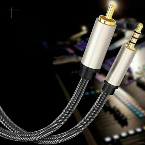 Digital Coaxial Audio Cable to 3.5mm Cable, High Definition TV Spdif Coaxial to 3.5mm Male for Receiver Speakers Projector (2M) - size: 2M