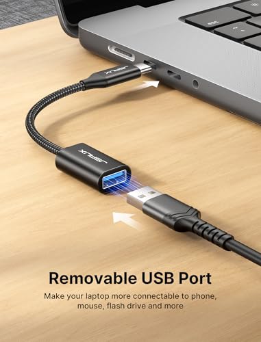 JSAUX USB C to USB 3.0 Adapter [2 Pack], USB C Male to USB Female OTG Cable Adapter Compatible with MacBook Pro/Air, iPhone 17 Pro Max/iPhone Air/16e/16/15 Series, Samsung Galaxy S25/S24/S23-Black - color: Black