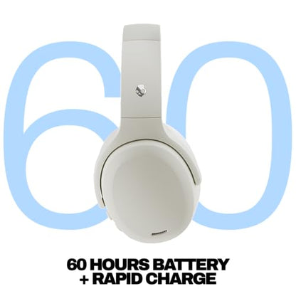 Skullcandy Crusher ANC 2 Noise Cancelling Wireless Headphones - Bone | Multi-Sensory Crusher Bass, Over-Ear Fit, Bluetooth, 60 Hours Battery, Working Out, Gym, Travel, Studying, Music, Gaming - color: Bone