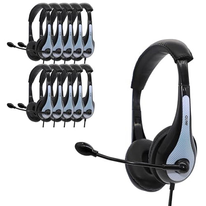 Avid Products AE-36 Headset in White with Adjustable Boom Microphone for School, Classroom, Education, Testing and Assessment (100 Pack) - color: White, size: 100 Pack