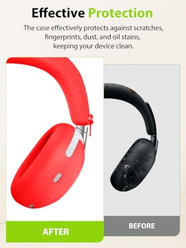 2-in-1 Silicone Protective Cover Set for Sony 1000X THE COLLEXION Headphones, Sweatproof Headband Cover + Integrated Ear Cups Protector (Ear Pads & Shell), Full Coverage(Red) - color: Red