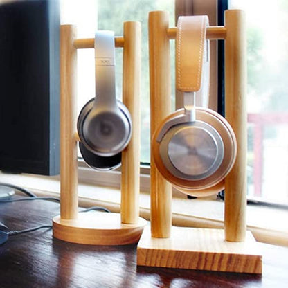 Headphone Stand Headset Stand Headphone Stand Wooden Headphone Display Holder Stand Frame for On-Ear Over-Ear Headphones Earphone Rack Headphone Stand for Desk (Color : Round) - color: Round