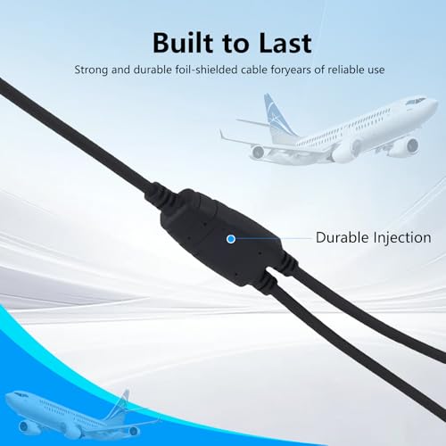 Dual GA Plugs (3/16" Mic Plug (PJ-068) and 1/4" (PJ-055) Speaker Plug) General Aviation Headset to U174/U Helicopter Military Headphone Adapter for Pilot Aircraft Connector Cable Converter - color: Military Wiring