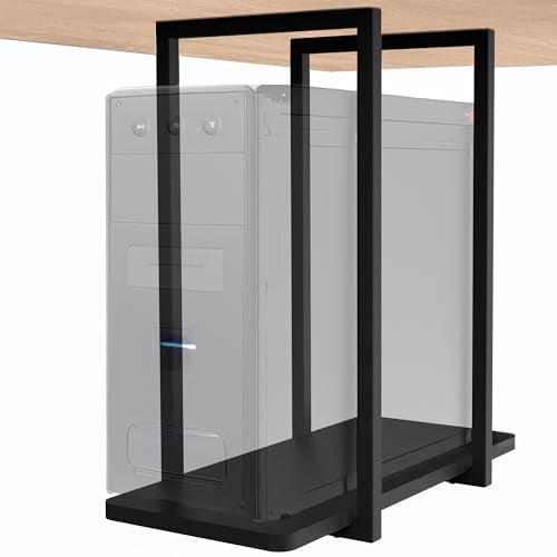 VIVO Heavy Duty Under-Desk PC Mount Shelf, Computer CPU Holder, Supports up to 44 lbs, Black, Mount-PCSF1