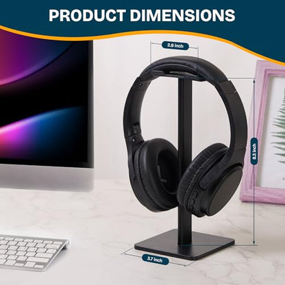 Headphone Stand, U-Shaped Universal Headset Holder, Anti-Slip Base, Black