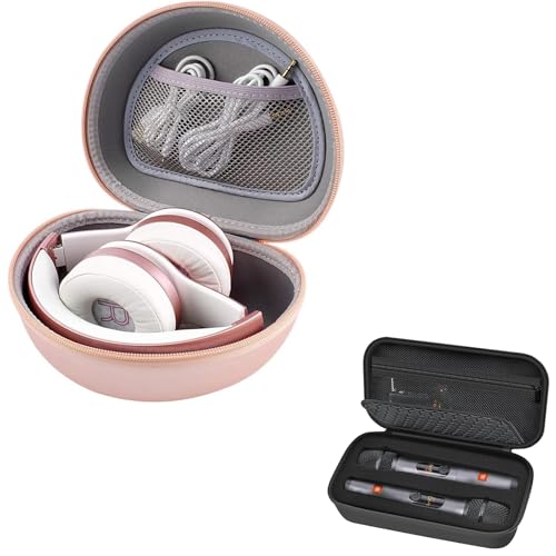 Hard Travel Headphone Case with Wireless Microphone Case Compatible with JBL Wireless Two Microphone System