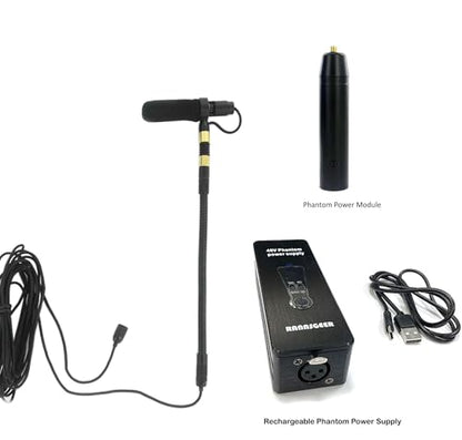 Viola Microphone - Professional Clip-On Condenser Mic | Rechargeable 48V Phantom Power Supply, High-Fidelity XLR, Instrument Microphone, Live Performance & Recording