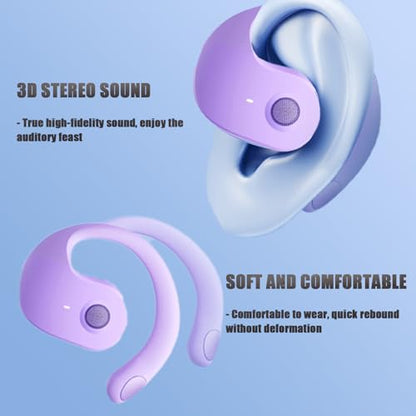 Earphone Wireless Bluetooth, OWS Hanging Bluetooth 5.4 Earphones, Open Ear Headset Ball - Portable and Comfortable, HiFi Stereo Sound Headphones Noise Cancelling Running Sport (Black)