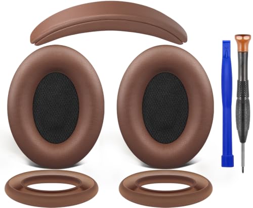 SOULWIT Replacement Kit for Bose QC15/QC2 QuietComfort Headphones, Ear Pads Cushions + Headband + Silicone Earpads Cover Protector - Coffee - color: Coffee
