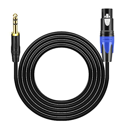 1/4 to XLR Cable, 1/4 Inch (6.35mm) TRS to XLR Female Stereo Audio Balanced Interconnect Cable Cord Gold Plated Plug Compatible with Microphone, Mixer, Speakers, DJ, Guitar - 6.6Feet - color: 6.6 feet