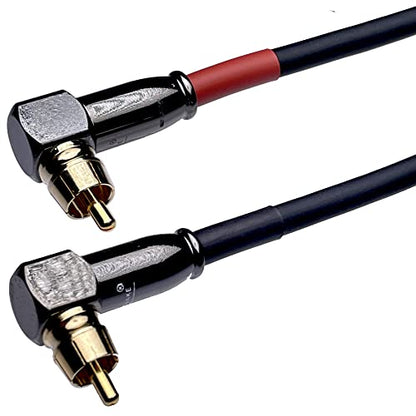 CNCESS CESS-167-3f RCA Right Angle to Straight Type Male to Male Preamp Jumpers Patch Cable, 2 Pack (3 Feet) - size: 3 Feet