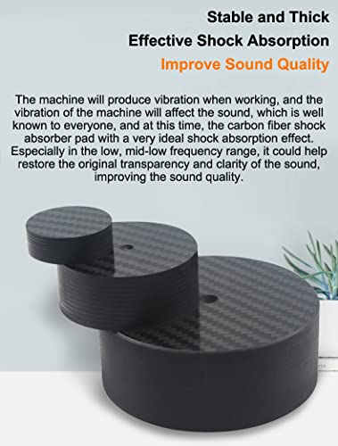 Audiocrast Hi-end Speaker Isolation Stand Feet Pads 25x5mm 4X Carbon Fiber HiFi Speaker Shock Absorber Vibration Dampener Spike Floor Protector for Audio Turntable Subwoofer Amplifier CD DVD AMP - size: 25x5MM
