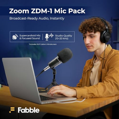 Zoom PodTrak P4next Portable Multitrack Podcast Recorder Bundle with Microphones, Headphones, Windscreens, Desktop Mic Stand, XLR Cables, Charger, and 64GB Card