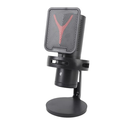 Gaming USB Microphone, RGB PC Mic with One Touch Mute, Volume Dial, Noise Reduction Pop Filter for Streaming, Podcast, Laptop, Phone, Tablet