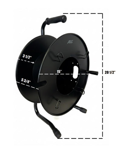 Audio2000'S ADC271D Heavy-Duty Portable All Metal Cable Reel/Cord Reel, Capacity: 920 feet of 6mm Cord