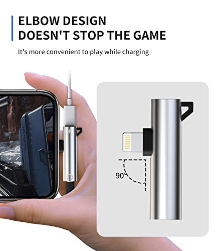 Headphone Adapter Lightning to 3.5mm AUX Audio Jack and Charger Extender Dongle Earphone Headset Splitter Compatible with iPhone 11 12 Mini pro max xs xr x se2 7 8 Plus for Ipad Air Y Cable Converter