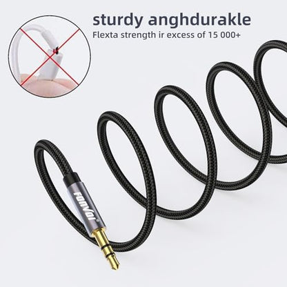 AUX Cable,3.5mm Audio AUX Cord for Car,Braided 3.5mm Male to Male Stereo Cable, Compatible with:Headphones, Phones, iPod,Car Audio,MP3 and More (20FT) - size: 20 ft