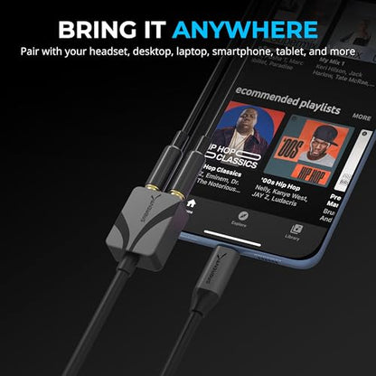 SABRENT USB to 3.5mm Audio Adapter, USB Sound Card, 24-Bit (AU-UCMA) | USB sound card; headphone & mic jack; 24-bit/96kHz; deep sound quality - style: USB-C