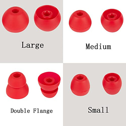Replacement Ear Tips Compatible with Powerbeats Pro Beats Wireless Earphone Headphones - Silicone Rubber Eartips - Red - 4 Pairs - color: Red