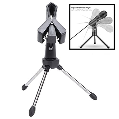 Desktop Mic Holder Microphone Stand Foldable Portable Angle Adjustable Tripod Bracket
