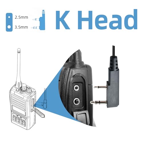 Tansparent Acoustic Tube Earpiece - with PTT and Mic for Two Way Radio,2-Wire Mushroom-Sharp Surveillance Kit Headset,Flexible Stretch Cable Compatible with Kenwood Walkie Talkie