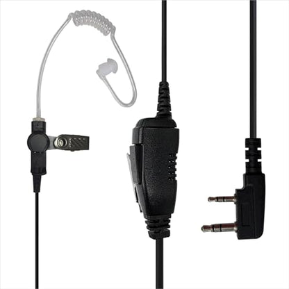 Earpiece with PTT Mic Compatible for Kenwood PKT-300 NX-320 NX-340 TK-2200 TK-3160 NX-3220 NX3320 TH-D72A TH-K20A NX-1200DV, Acoustic Tube Headset, 2 Pin Style (2.5mm+3.5mm)
