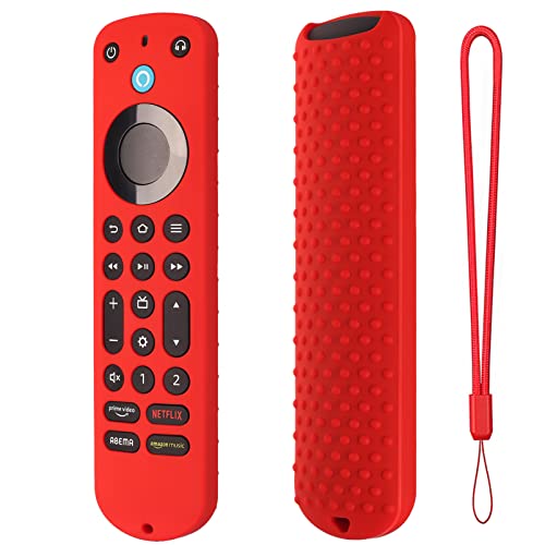 Silicone Cover for Voice Remote Pro 2022, Silicone Case Cover for Voice Remote Pro 2022 with Lanyard (Red) - color: Red