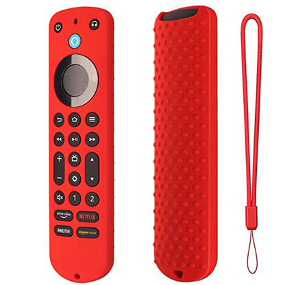 Silicone Cover for Voice Remote Pro 2022, Silicone Case Cover for Voice Remote Pro 2022 with Lanyard (Red) - color: Red