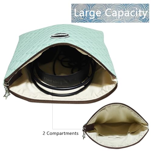 Headphones Puffy Pouch, Soft Cute Travel Case for Over-Ear Headphones Earphone Compatible with Bose QCUltra, QC45, JBL Tune 520BT, Sony WH-CH720N, Headset Carrying Bag Green