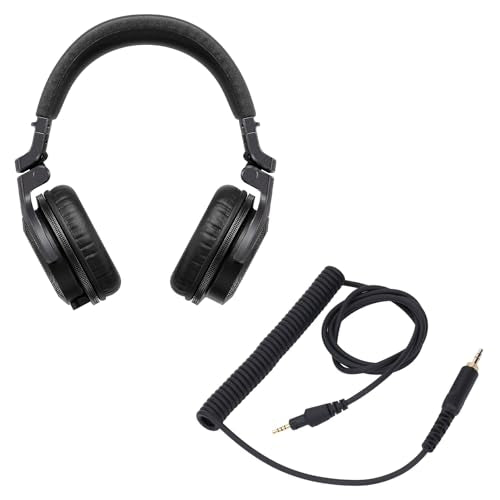 Headphones Replacement Audio Cable, Extendable Spring Cable with 3.5mm Stereo Plug & 6.3mm Adapter for Pioneer DJ HDJ CUE1 HDJ CUE1BT HDJ X5 HDJ X7 HDJ S7 Headphones