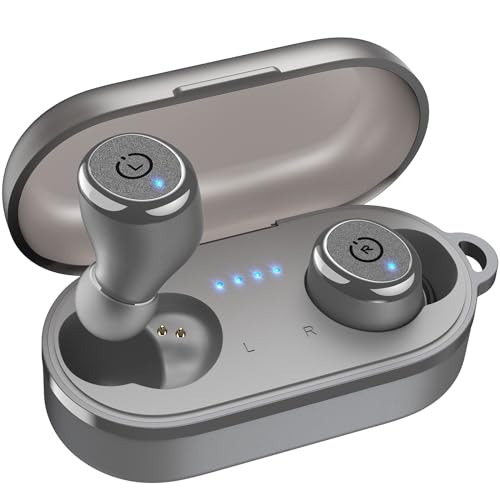 TOZO T10 Wireless Earbuds Powerful Bass Stereo Wireless Charging, APP, IPX8 | Waterproof, 55H Playtime, Ergonomic Design In Ear buds, App Customize EQ, Bluetooth 5.3 Headphones for Work, Travel, Gray - color: Matte Gray