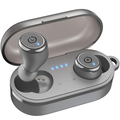 TOZO T10 Wireless Earbuds Powerful Bass Stereo Wireless Charging, APP, IPX8 | Waterproof, 55H Playtime, Ergonomic Design In Ear buds, App Customize EQ, Bluetooth 5.3 Headphones for Work, Travel, Gray - color: Matte Gray