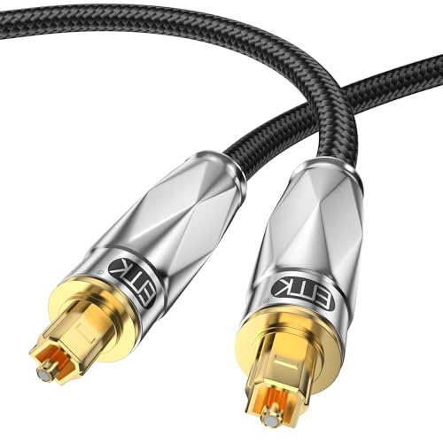 EMK Optical Cable for Soundbar to Tv, Optical Audio Cable Toslink Optical Cable Fibre Optic Cable for Soundbar,TV, Home Theater, DVD Player (10Ft/3M), LXOC003 - size: 10Ft/3M