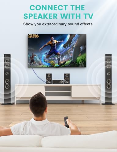 EMK Digital Optical Audio Cable Fiber Optical Toslink Cable SPDIF Audio Cable Male to Male Cord for Home Theater, Sound Bar, TV, PS4, Xbox, PlayStation & More (15Feet/4.6M) - size: 16.5Feet/5M