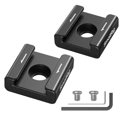 SmallRig Anti-Twist Cold Shoe Mount Adapter (2pcs) with 1/4"-20 Screws, for Flash LED Light Monitor Microphone, with Anti Twist Pins, Compatible with SmallRig Cage - 5032 - size: 2 Pieces