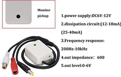 Surveillance Pickup Device Mic to RCA Surveillance Microphone Cable | Mic Audio Outdoor CCTV RCA Surveillance Microphone DVR High Preamp Amplified Pickup Device Mic External Camera Sound 3plug - color: 3plug-box