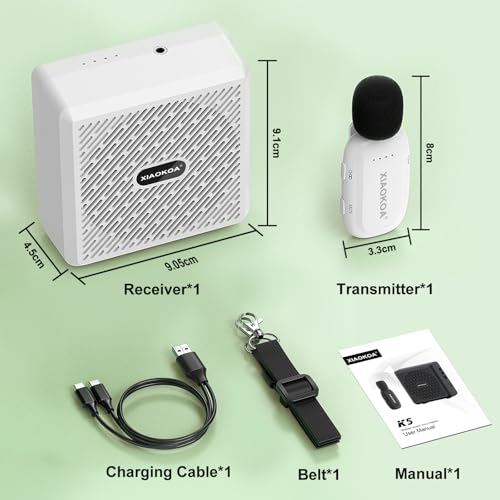Wireless Lavalier Microphone with Voice Amplifier for Teachers | Bluetooth Speaker with Lapel Mic, Charging Portable Mini Mics, 2.4G Clip Microphones System for Tour Guides Fitness Meetings - color: White