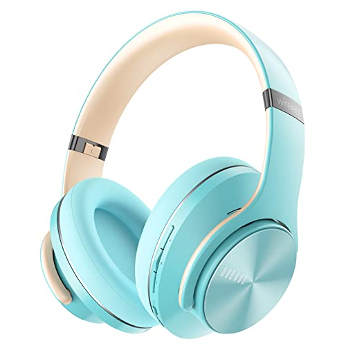 DOQAUS Bluetooth Headphones Over Ear, 90H Playtime, 3EQ Mode, with ENC Mic - color: Blue