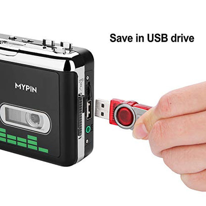 USB Cassette to MP3 Converter, Portable Cassette Tape Player No PC Required