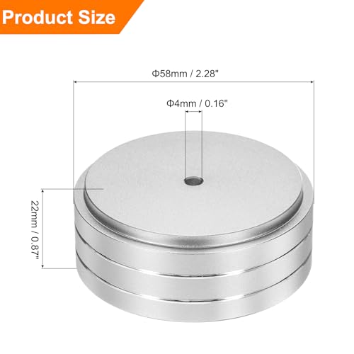 MECCANIXITY 8 Pcs Subwoofer Isolation Pad, 58x22mm Speaker Isolation Pad Feet Speaker Spikes Turntable Audio Studio Monitor Isolation Pad for Audio Equipment, M4 Screws Silver