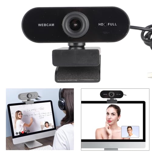 EBTOOLS 2K Full Webcam USB Camera with Built in Microphone, 360 Degree Rotation, Auto Focus Distance, Drive, for Live Broadcast, Net Class, Meeting (Black)