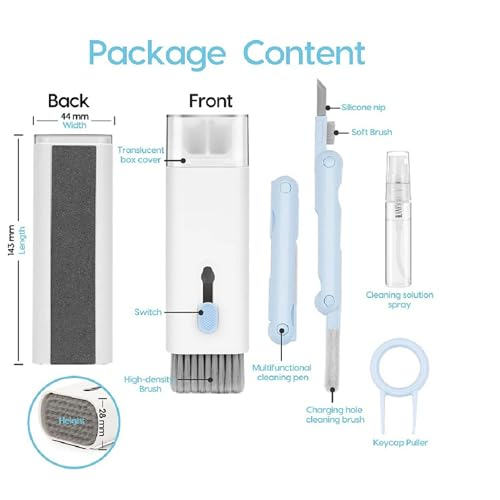 7-in-1 Keyboard Cleaner Earphones Cleaning Pen Keycap Puller Set Multifunctional Cleaning Kit For AirPods iPhone iMac MacBook