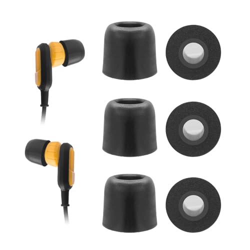 Klowcok Foam Replacement Ear Tips for DEWALT Neckband Earphones, Small | Comfort fit, 3Pairs, Black - size: Small