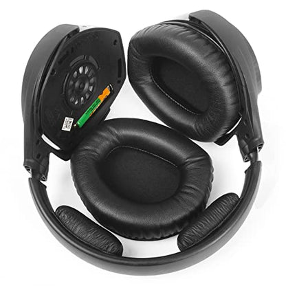 RS165 RS175 Replacement Ear Pads for Sennheiser HDR165 HDR175 Headset | Headband with Upgrade Protein Leather Earpads Ear Cushion Accessories-Black