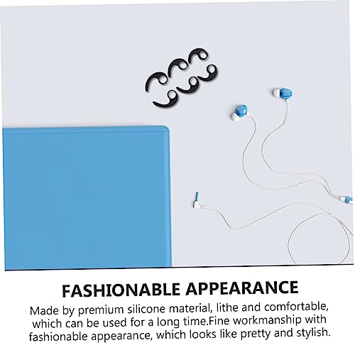 NUOBESTY 6Pcs Silicone Earphone Clip Hooks for Earbuds Slip Protective Earhooks Outdoor Sports Ear Wings in Black Large Medium Small Comfortable and Design