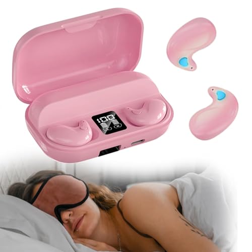 Invisible Sleep Wireless Earphone IPX5 Waterproof Pink Wireless Thin Invisible Sleep Earbuds for Side Sleepers Sleep Ear Buds Smallest Tiny Small Mini Discreet Earbud for Sleeping Invisible Headphones - color: Pink