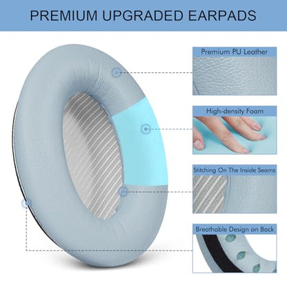 GEVO Premium Replacement Ear Pads for Bose QC35 & QC35ii - Moonstone Blue | Fits QuietComfort 35 & 35ii / SoundLink 1&2 AE（Over-Ear）- Soft Protein Leather · Adaptive Memory Foam and Extra Durable - color: Moonstone Blue