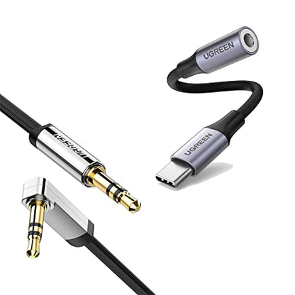 UGREEN 3.5mm Audio Cable Aux Cord 3FT and Braided USB C to 3.5mm Audio Adapter Bundle
